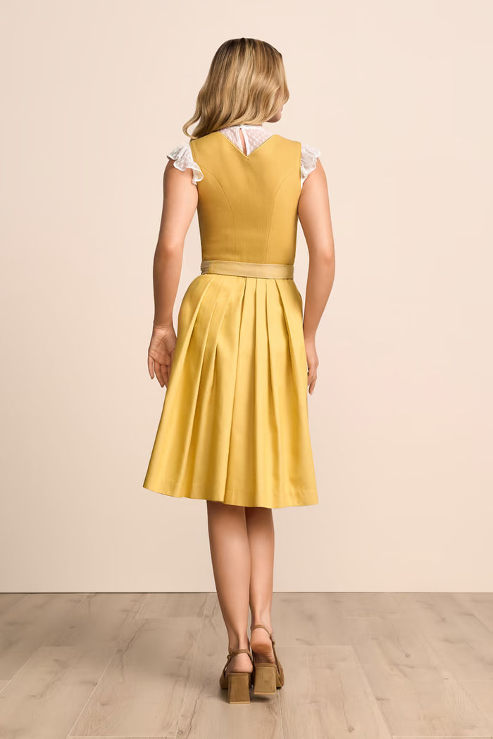 Kruger Vynella Midi Dirndl, Yellow — 60cm 2pc Set