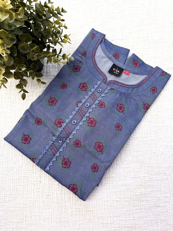 L and XL size Soft Silk denim Nighty