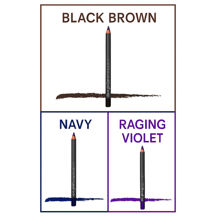 L.A. Girl Eyeliner Pencil*Set of 3*Sealed New*Black Brown, Navy, Raging Violet