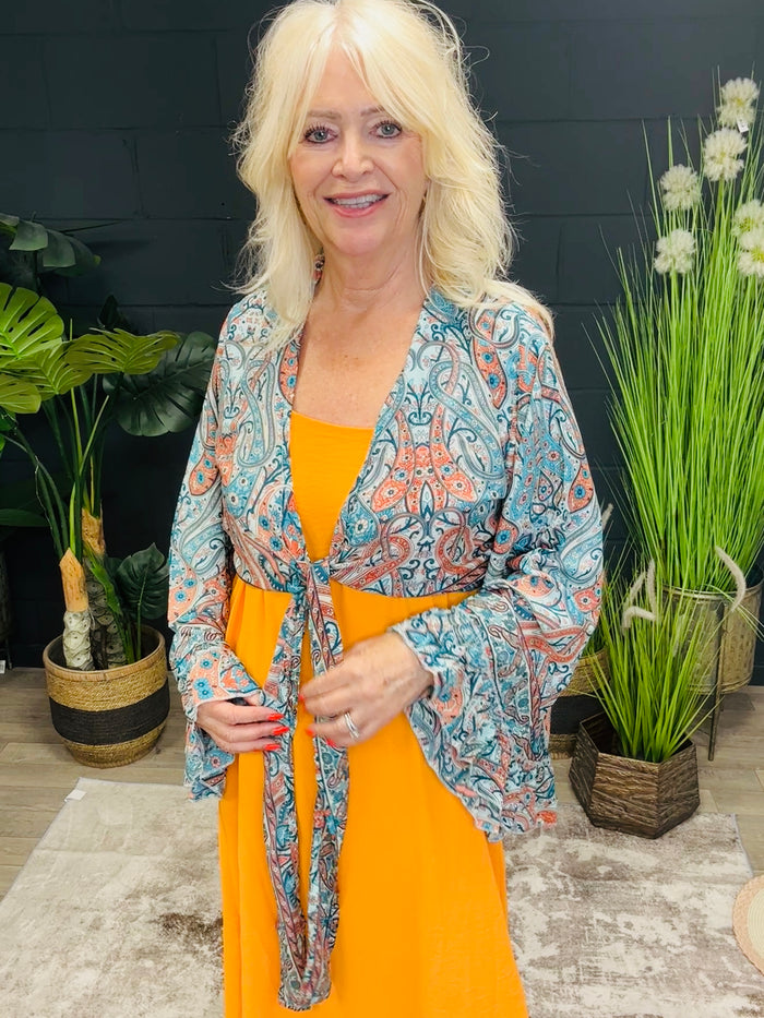 Lailah Luxe Shrug Blue Paisley