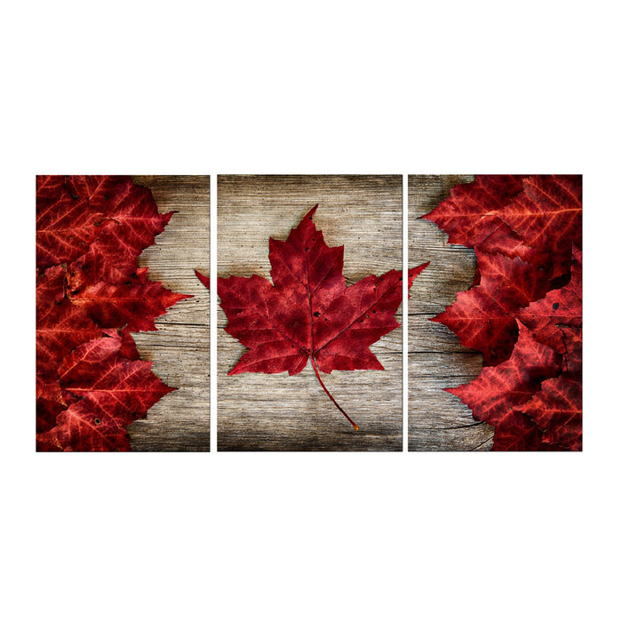 Large Rustic Canada Flag Multi Panel Canvas Wall