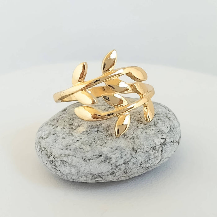 Leaf Ring, Nature Ring, Bypass Nature Ring: Rose Gold