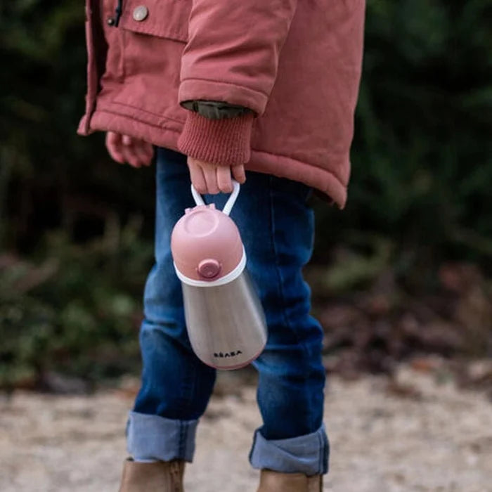 Leak-Proof Stainless Steel Kids Spout Bottle with Handle - 350ml