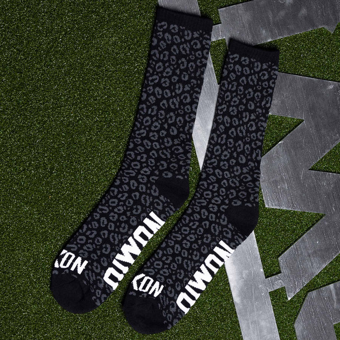 Leopard Socks- Black & Grey