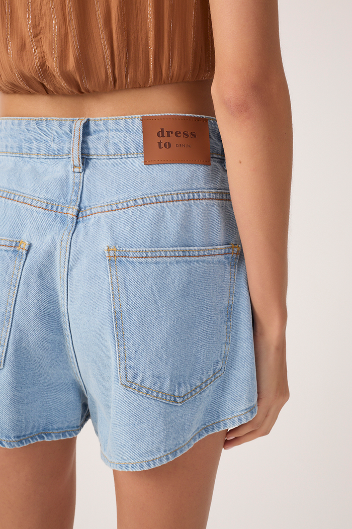Light-Wash Jeans Shorts