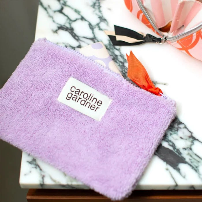 Lilac Towelling Zip Pouch