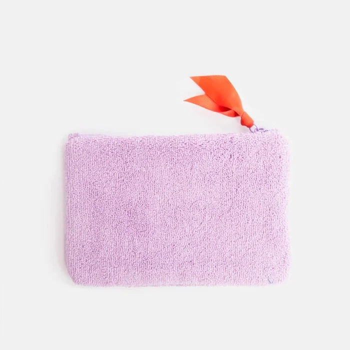 Lilac Towelling Zip Pouch