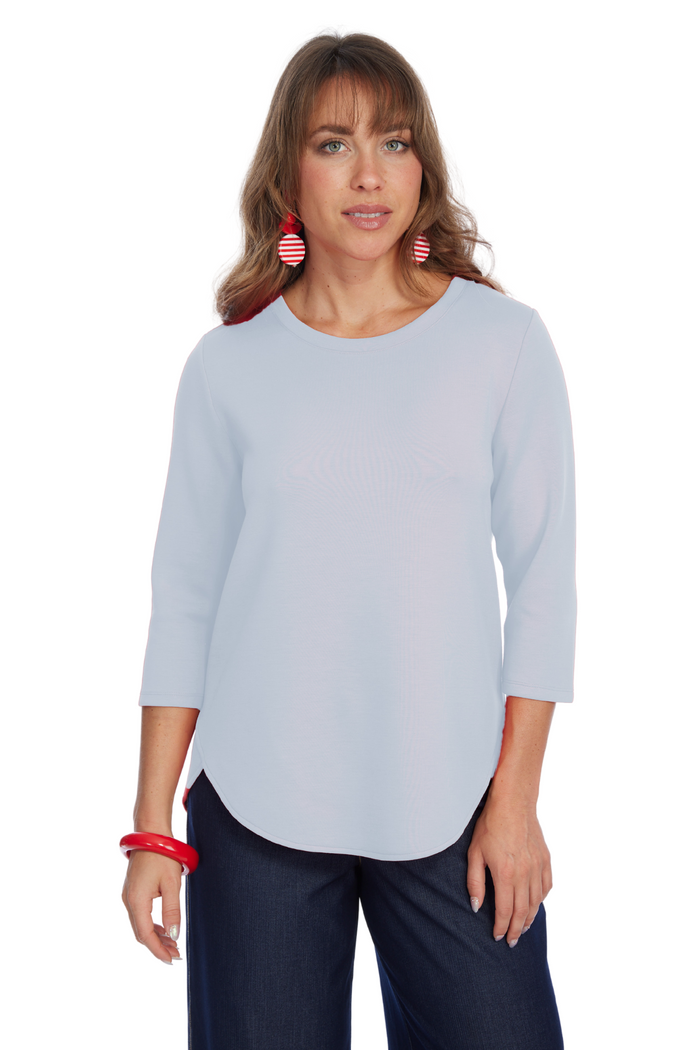 LIOR ZOFI Top Women's 3/4 Ponte Knit Top - Ash