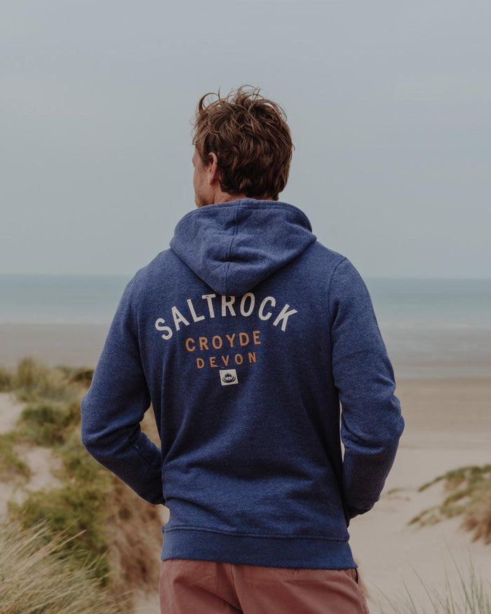Location - Mens Pop Hoodie - Croyde - Blue - Saltrock