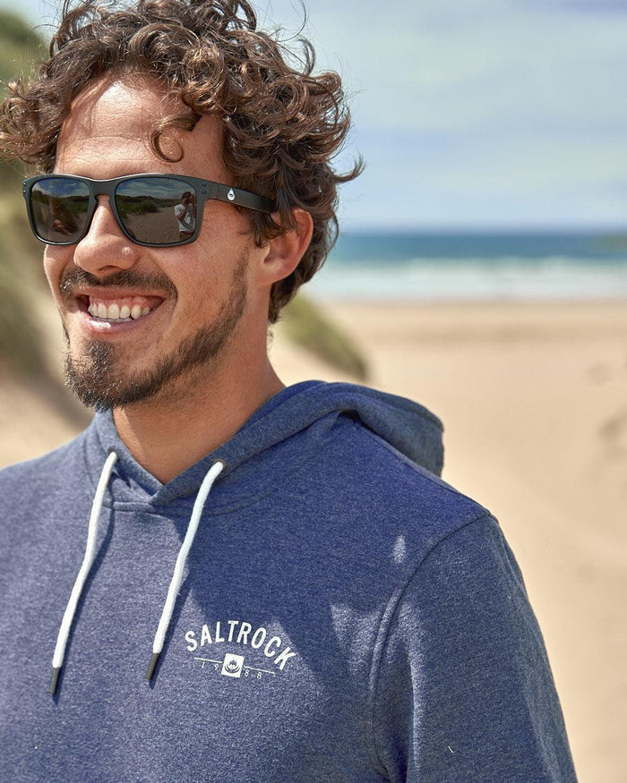 Location - Mens Pop Hoodie - Looe - Dark Blue - Saltrock