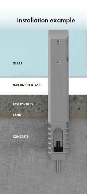 Madrid Extended Pool Fence Spigot with Dress Ring - Duplex SS2205, - Image 2