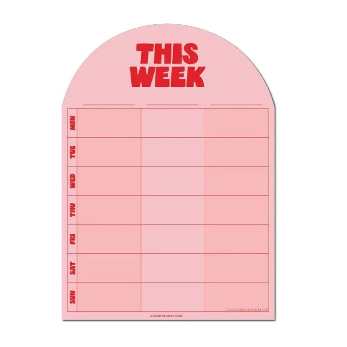 Magnetic Weekly Fridge Planner - A4 - Pink & Red
