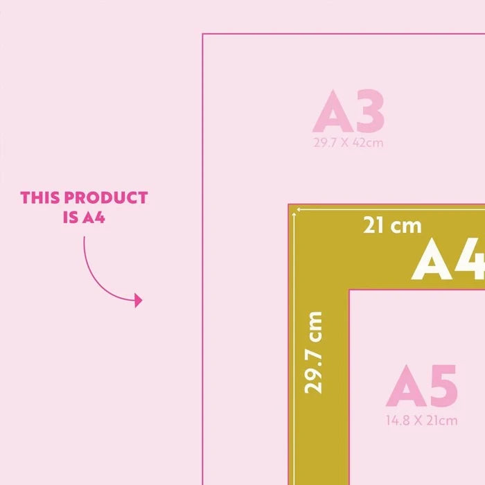 Magnetic Weekly Fridge Planner - A4 - Pink & Red