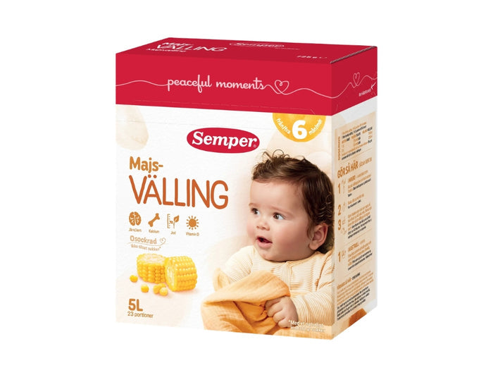 Semper Majsvälling 725g – Swedish mild corn cereal drink for babies from 6 months