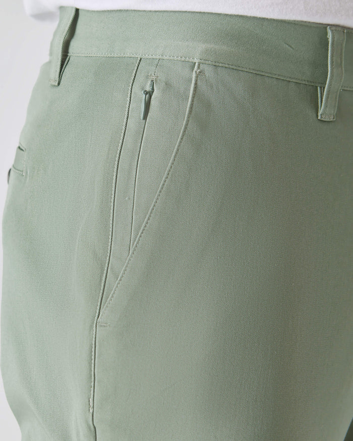 Meadow Straight Twill Chino Pant with zippered pocket detail.