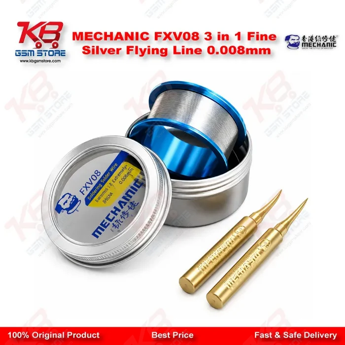 MECHANIC FXV08 3 in 1 Fine Silver Flying Line 0.008mm