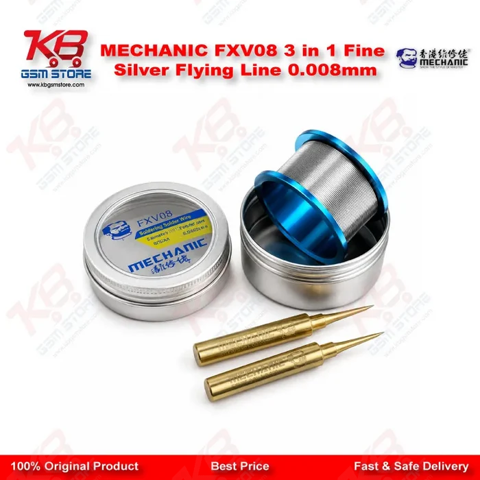 MECHANIC FXV08 3 in 1 Fine Silver Flying Line 0.008mm