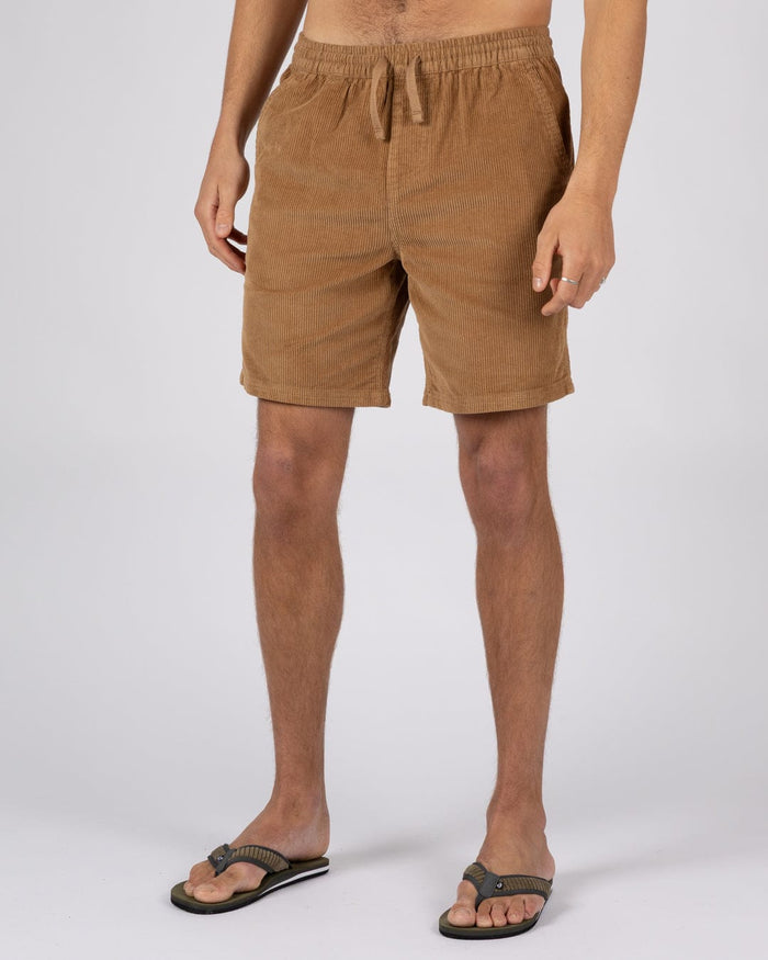Meddon Mens Corduroy Shorts in Brown