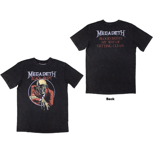 MEGADETH - BLACK FRIDAY - Stone Wash T-Shirt Grey (Back Print)