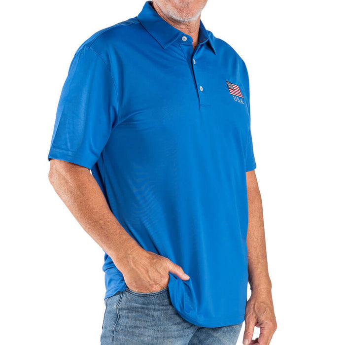Men's Greg Norman Freedom Pique USA Polo - The Flag Shirt