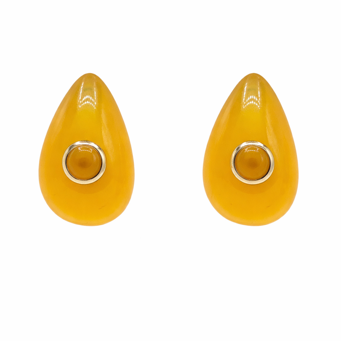 Michael Nash Jewelry Rosamund Ochre Resin Pierced Earrings