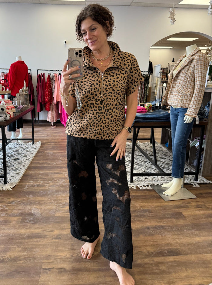 Midnight Lace Wide Leg Pants
