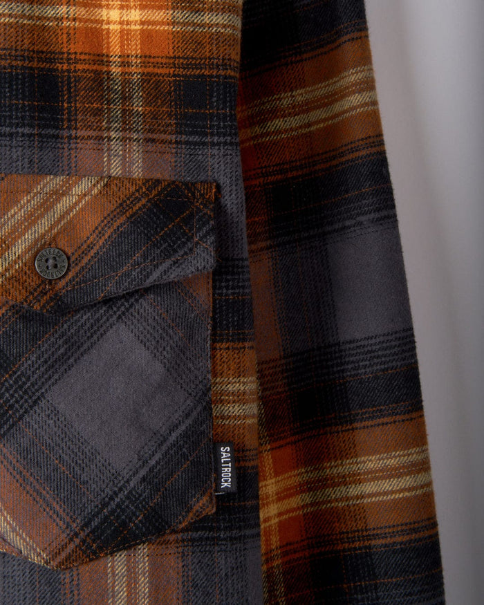 Miles Mens Check Flannel Shirt in Orange
