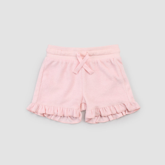 Miles the Label Terry Ruffle Short in Pink