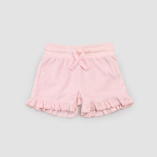 Miles the Label Terry Ruffle Short in Pink