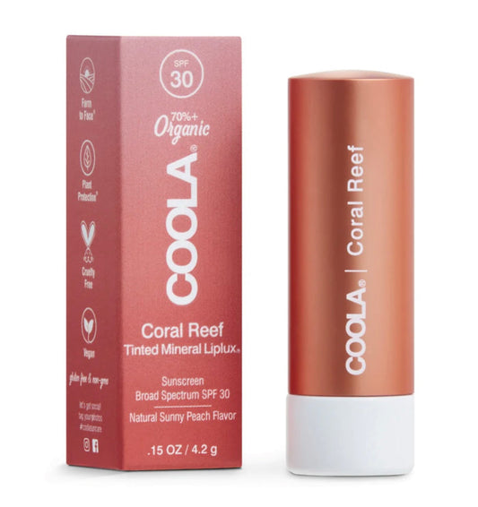 Mineral Liplux Organic TINTED Lip Balm Sunscreen SPF 30 .15oz