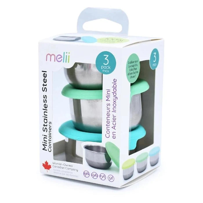 MELII Mini Stainless Steel Condiment Containers - Set of 3 in Kuwait - Waha Lifestyle