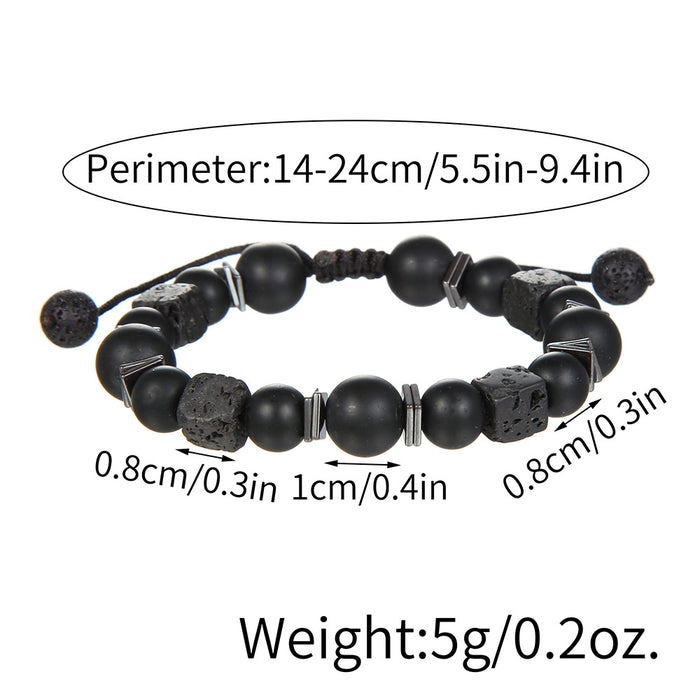 MJ165 - Beaded Black Men's Fashion Bracelet