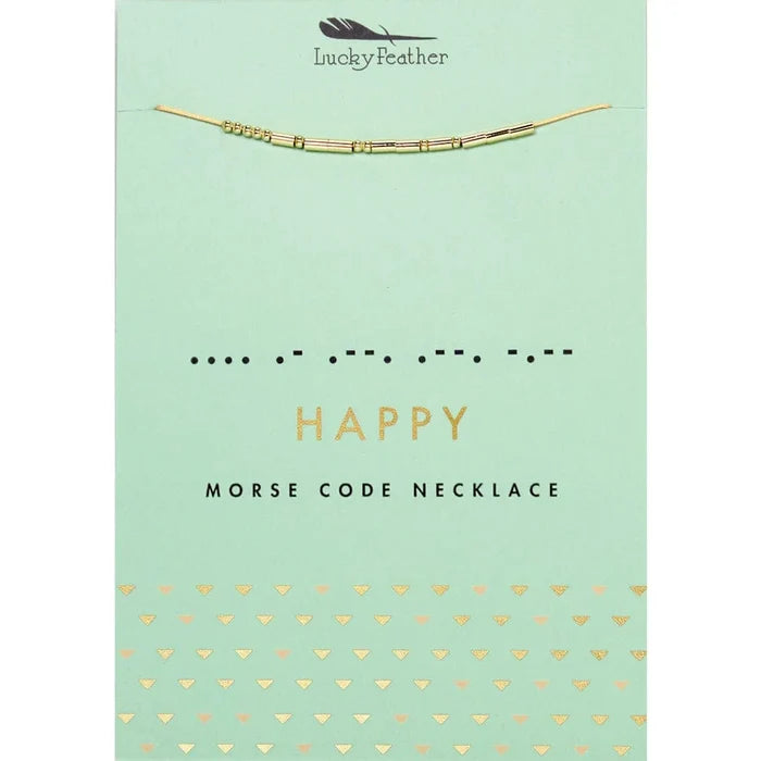 Morse Code Necklace - Happy Necklace
