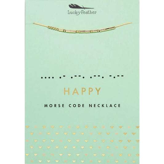 Morse Code Necklace - Happy Necklace