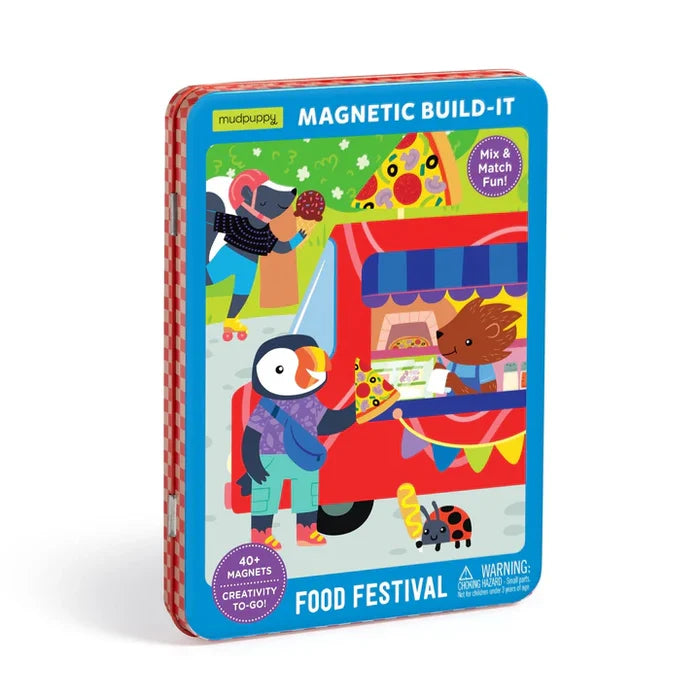 Mudpuppy Magnetic Build-It Tin: Food Truck Festival