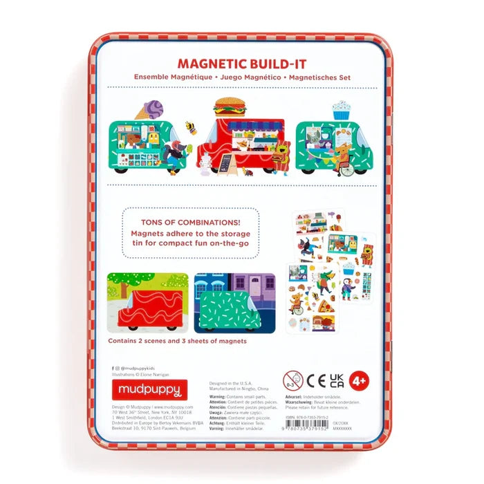 Mudpuppy Magnetic Build-It Tin: Food Truck Festival