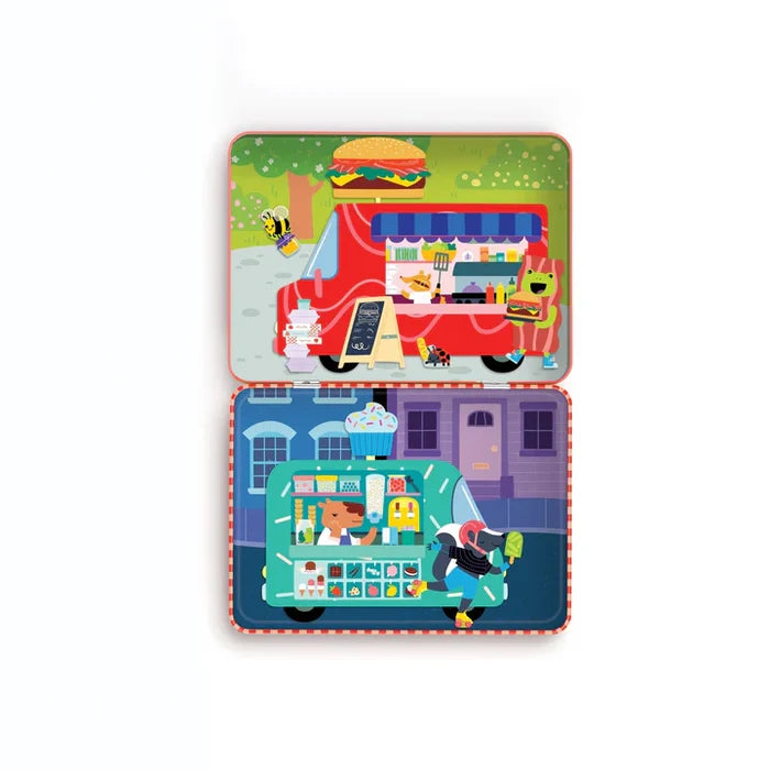 Mudpuppy Magnetic Build-It Tin: Food Truck Festival