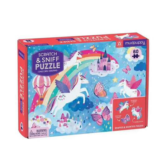 Mudpuppy Scratch & Sniff 60 Piece Puzzle: Unicorn Dreams