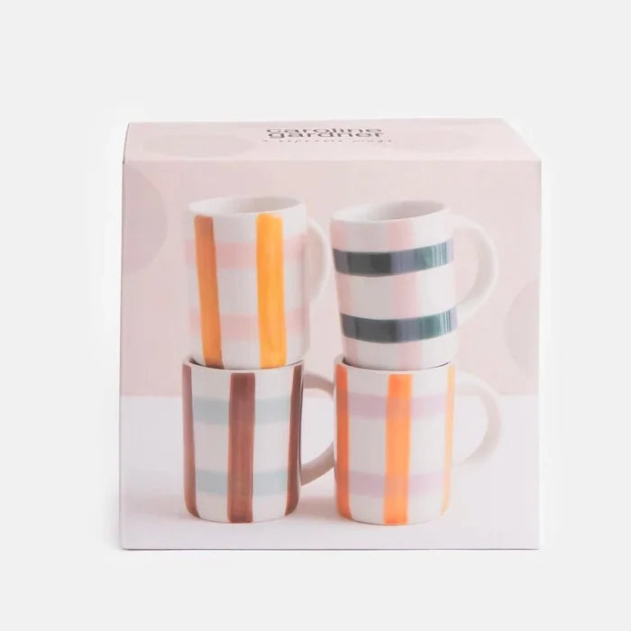 Multi-Check Espresso Cups - Set of 4