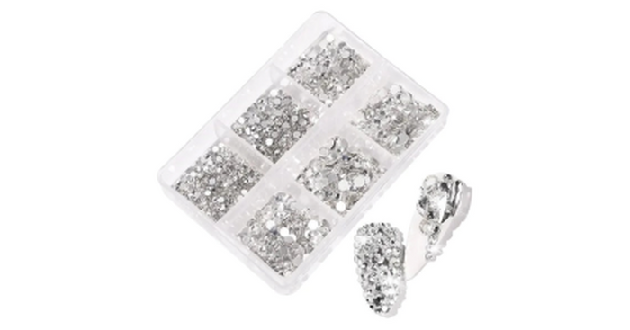 Nail Rhinestones ss6 - ss20 (2 - 4.8mm) White (1000pcs/box)