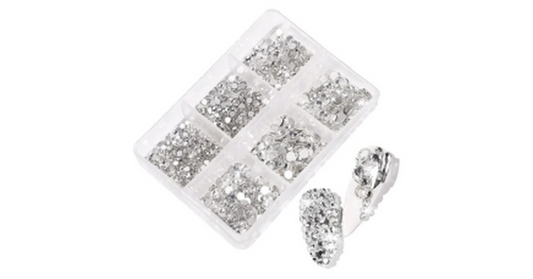 Nail Rhinestones ss6 - ss20 (2 - 4.8mm) White (1000pcs/box)