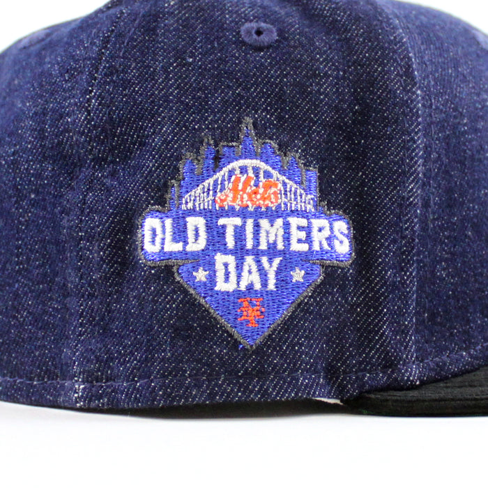 New York Mets Old Timers Day Patch New Era 59Fifty Fitted Hat (Navy Denim Black Corduroy Green Under Brim)