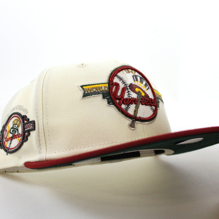 New York Yankees 1947 World Series 100TH ANNIVERSARY New Era 59Fifty Fitted Hat (CHROME WHITE Red Green Under Brim)