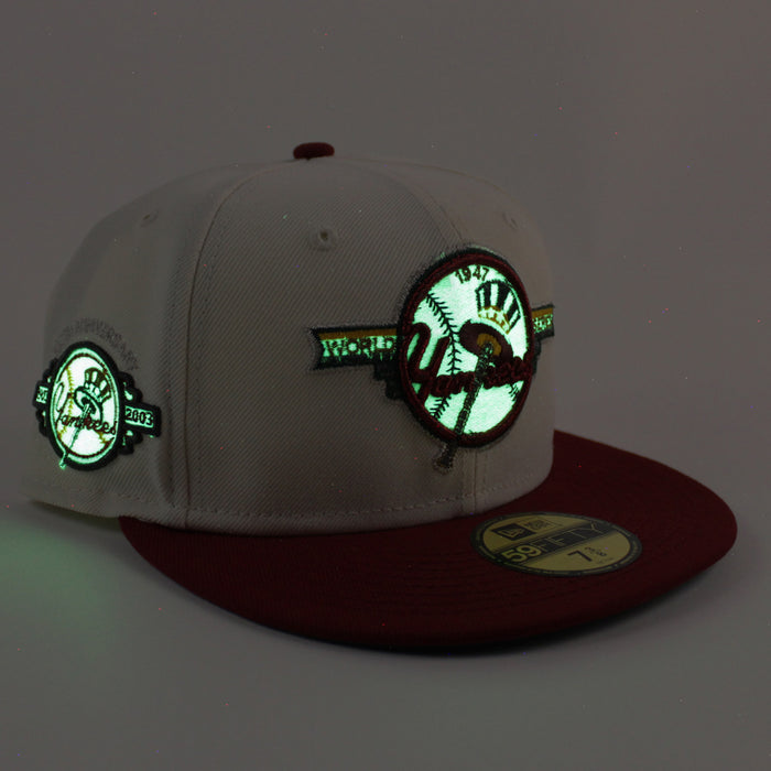 New York Yankees 1947 World Series 100TH ANNIVERSARY New Era 59Fifty Fitted Hat (CHROME WHITE Red Green Under Brim)