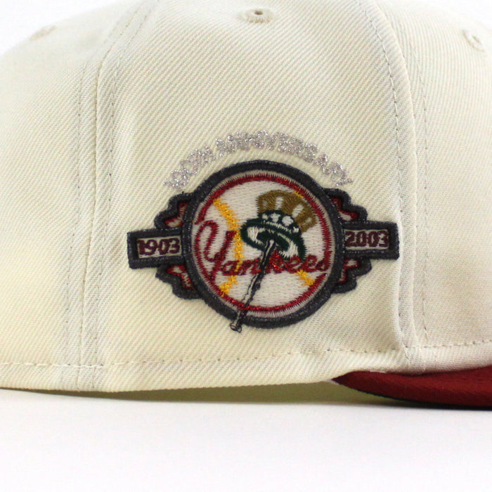 New York Yankees 1947 World Series 100TH ANNIVERSARY New Era 59Fifty Fitted Hat (CHROME WHITE Red Green Under Brim)