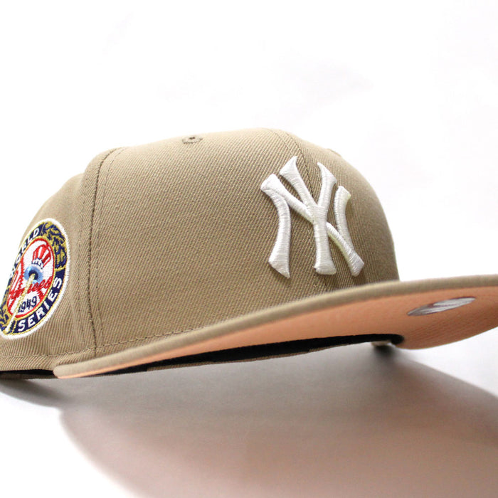 New York Yankees 1949 World Series New Era 59Fifty Fitted Hat (Camel Peach Under Brim)