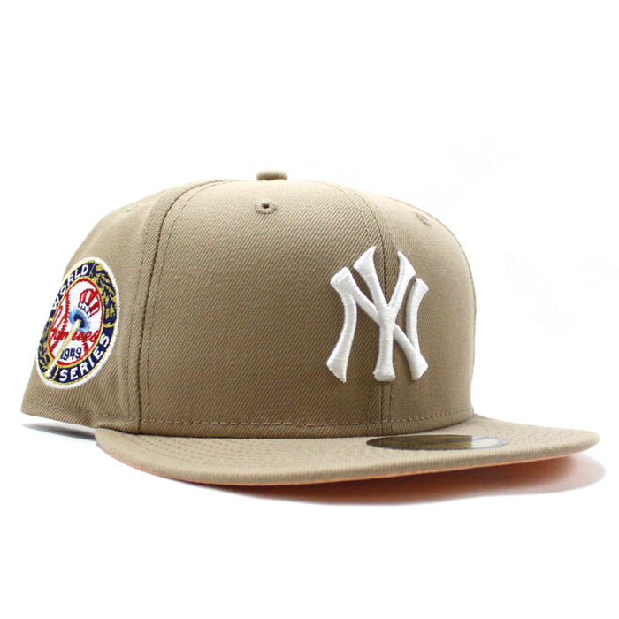 New York Yankees 1949 World Series New Era 59Fifty Fitted Hat (Camel Peach Under Brim)