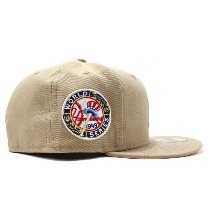 New York Yankees 1949 World Series New Era 59Fifty Fitted Hat (Camel Peach Under Brim)