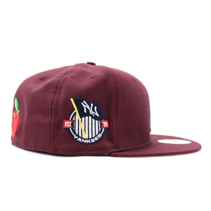 New York Yankees Statue of Liberty 27 World Championships 59Fifty New Era Fitted Hat (Maroon Pink Under Brim)