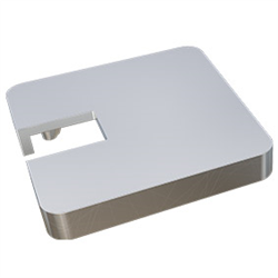 Offset one way notched cap - extended lip for semi frameless pool fence posts - Image 1